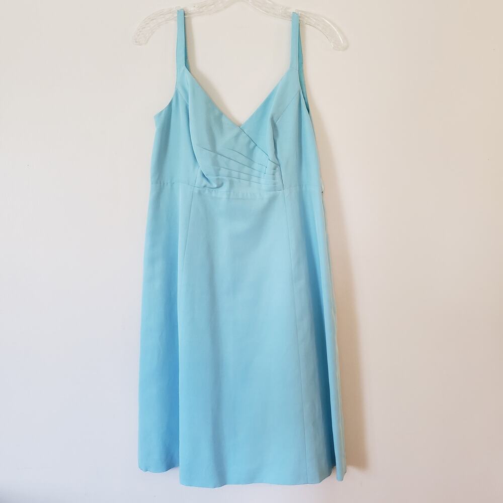 Glint Cotton & Silk Tank Dress Simple Cocktail Baby Blue Size 10